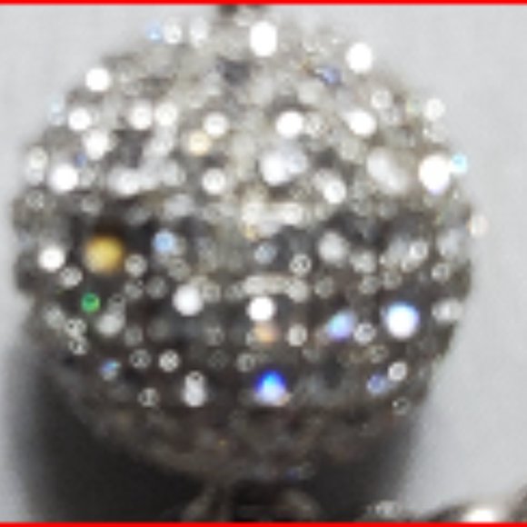 Neiman Marcus silver disco ball with rhinestones layered necklace - Picture 9 of 9